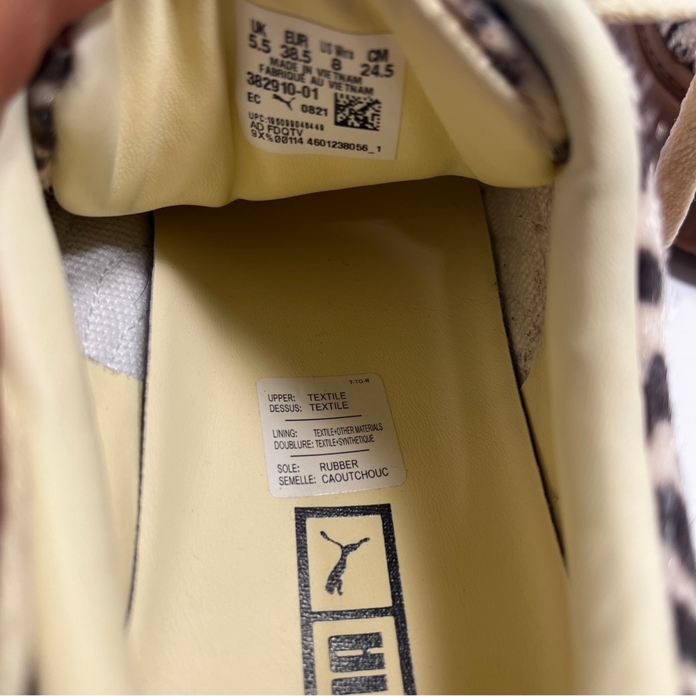 Puma Leopard Print Sneakers with Brown Soles - Picture 6 of 7